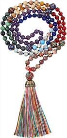img 4 attached to Bivei'S 7 Chakra Healing Mala Bracelet - Authentic Gemstone Beads For Yoga And Meditation