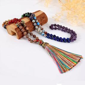 img 2 attached to Bivei'S 7 Chakra Healing Mala Bracelet - Authentic Gemstone Beads For Yoga And Meditation