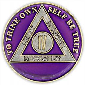 img 3 attached to Prideful Purple: Celebrate 4 Years Of Sobriety With Triplate AA Recovery Coin