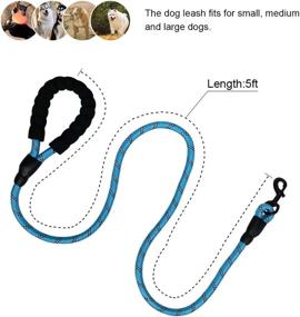 img 1 attached to GonHui 5 FT Reflective Dog Leash - Strong Training Leashes with Comfortable Padded for Medium & Large Dogs - Improved SEO