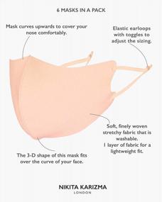 img 2 attached to KARIZMA Reusable Fabric Face Mask 6-Pack - Earth Shades Washable Soft Masks With Adjustable Ear Loops