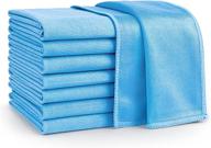 aidea microfiber glass cleaning cloths-8pk, lint free streak free, rapidly clean windows, glass, mirrors, windshields, stainless steel, blue-14”×16” logo