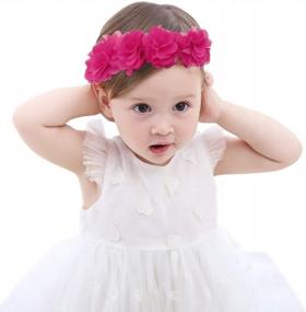 img 4 attached to Newborn Floral Headbands With Flower Crowns For 4-24 Month Babies - Perfect For Birthdays