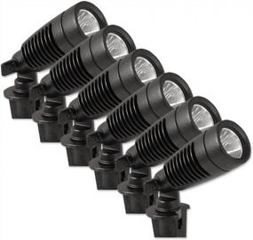 img 4 attached to Moonrays 95535 W Spot, 4 In Above Ground Height 99935 1W Low Voltage LED Metal Landscape Spotlights, Security Light, Weather Resistant, 10 Inch, Black, 6 Pack, 6 Count