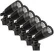 moonrays 95535 w spot, 4 in above ground height 99935 1w low voltage led metal landscape spotlights, security light, weather resistant, 10 inch, black, 6 pack, 6 count logo