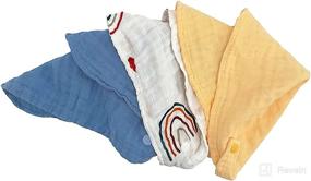 img 2 attached to Gender Neutral Muslin Cotton Baby Bandana Bibs Burp Cloth 3 Pack - Adjustable Snap, Ideal for Drooling & Teething, Newborn Essentials for Boys and Girls