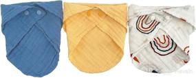 img 1 attached to Gender Neutral Muslin Cotton Baby Bandana Bibs Burp Cloth 3 Pack - Adjustable Snap, Ideal for Drooling & Teething, Newborn Essentials for Boys and Girls