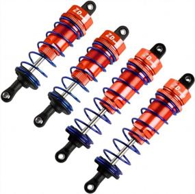 img 4 attached to 4Pcs RC Car Shocks 1:10 Scale Front & Rear Shock Absorber Adjustable Assembled Spring Damper Replacement Parts For 1/10 Scale RC Car HSP Redcat Hongnor LRP HPI ZD Racing Buggy Truck Truggy (Red)