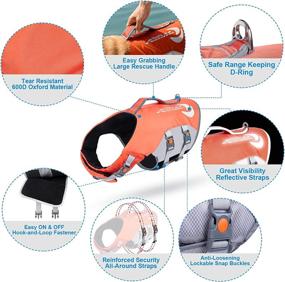 img 2 attached to 🐶 High Buoyancy Adjustable Dog Life Jacket with Rescue Handle - Reflective Lifesaver Vest for Maximum Safety and Aid