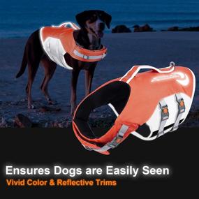 img 1 attached to 🐶 High Buoyancy Adjustable Dog Life Jacket with Rescue Handle - Reflective Lifesaver Vest for Maximum Safety and Aid