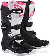 alpinestars 2013218-130-7 women's boots in black/white/pink, size 7 logo