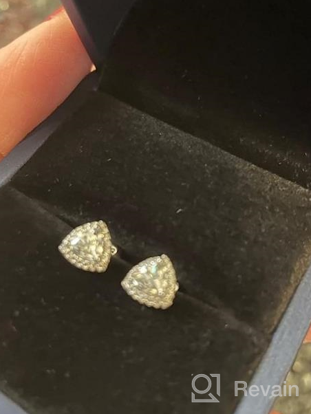 img 1 attached to 💎 Stunning Moissanite Earrings: HOLYCOME 1 Carat Diamond-like Brilliance, Hypoallergenic 18K White Gold Plated Studs – Perfect Gift for Women, Girls, and Men! review by Joshua Cameron