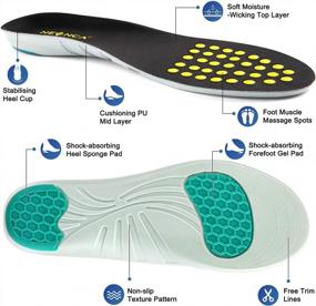img 3 attached to NEENCA Comfort Memory Foam Shoe Inserts For Arch/Foot/Heel Pain Relief - Professional-Grade Boot Insoles With Medical-Grade Shock Absorption