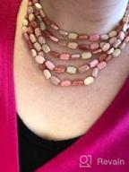 img 1 attached to Handcrafted Oval Marble Glass Beaded Necklace with Knotted Design for Women and Girls - RICHERA Jewelry review by Elizabeth Anderson