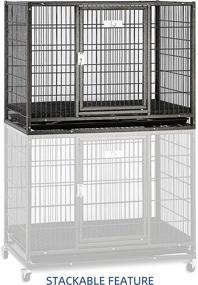 img 1 attached to 🐾 37" Heavy Duty Homey Pet Open Top Dog Cage: Tray, Floor Grid, and Casters Included