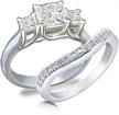 3 stones realistic princess simulated platinum logo