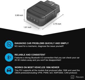 img 1 attached to 📱 OBDResource OBD2 Scanner Bluetooth 4.0 Car OBDII Diagnostic Scan Tool for iPhone & Android - Wireless Code Reader Check Engine for Automotive Vehicles After 1996 - Supports Torque, OBD Fusion, FasLink App