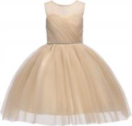 сияющее цветочное платье с вышитым кружевом для девочек-невест — идеально для дней рождения, вечеринок и принцесс логотип