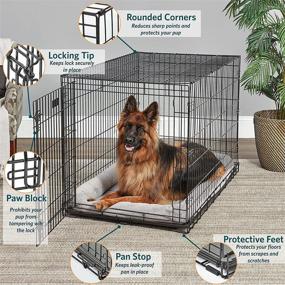 img 2 attached to 🐶 XL Dog Crate with Divider Panel, Floor Protecting Feet, and Leak-Proof Dog Pan - 48L x 30W x 33H Inches, Ideal for XL Dog Breeds