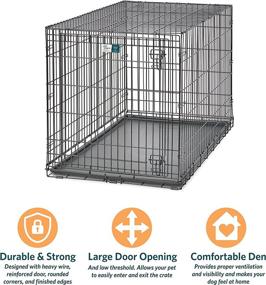 img 3 attached to 🐶 XL Dog Crate with Divider Panel, Floor Protecting Feet, and Leak-Proof Dog Pan - 48L x 30W x 33H Inches, Ideal for XL Dog Breeds