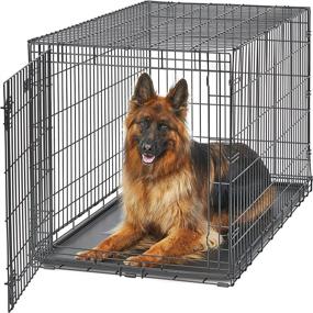 img 4 attached to 🐶 XL Dog Crate with Divider Panel, Floor Protecting Feet, and Leak-Proof Dog Pan - 48L x 30W x 33H Inches, Ideal for XL Dog Breeds