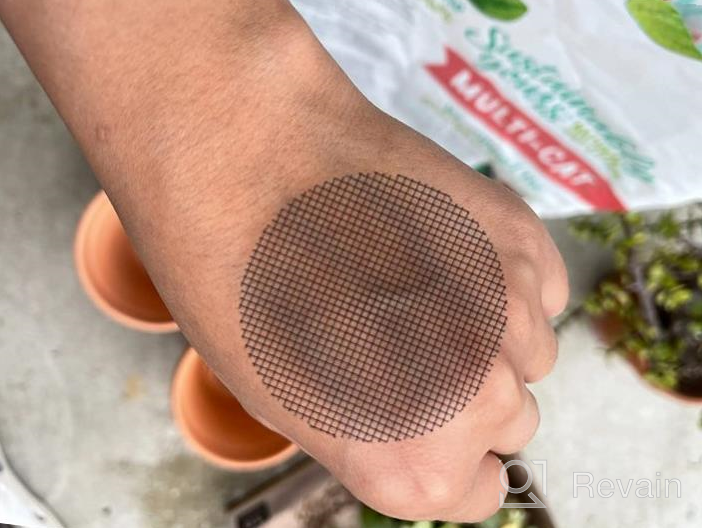 img 1 attached to Prevent Soil Loss With LE TAUCI 100 Pack 2 Inch Flower Pot Hole Mesh Pad - Bonsai Pot Bottom Grid Mat Mesh For Plant Pot Drainage Hole Screens. review by Will Carey