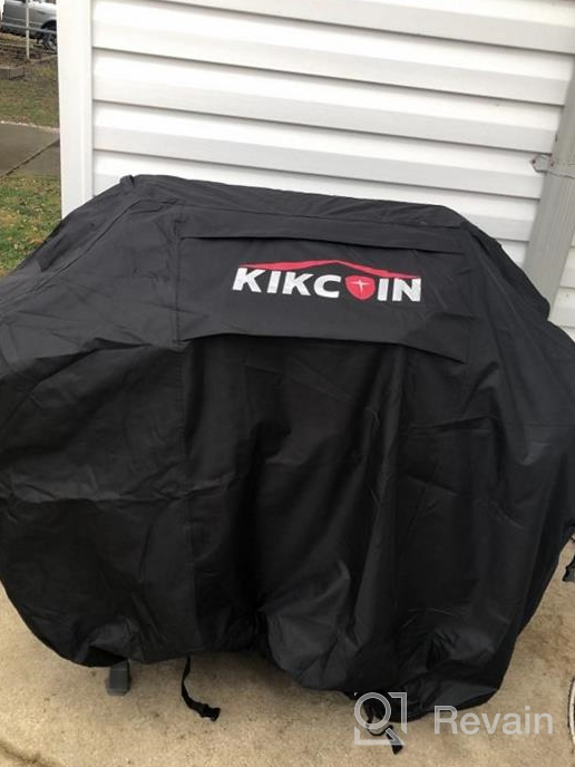 img 1 attached to Heavy Duty Waterproof Grill Cover - 64 Inch BBQ Cover For Char-Broil, Weber, Brinkmann, Nexgrill, And More - 600D Barbecue Burner Cover, Resistant To UV, Rip, And Fade - Black Kikcoin Cover review by Daniel Icyblue