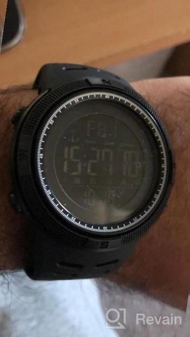 img 1 attached to Tonnier Men'S Outdoor Sports Watch: Dual Time, Stopwatch, Waterproof, LED Backlight & PU Band review by Gabriela Alexander