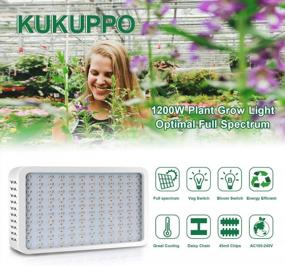 img 3 attached to Full Spectrum 1200W LED Grow Light With UV&IR For Indoor Plants - Veg And Bloom Switch, Daisy Chain Function For Greenhouse, Hydroponics, Seedlings Growth And Productivity Boosting Lighting System