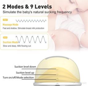 img 2 attached to 🤱 Cozytots Hands-Free Wearable Breast Pump - 9 Levels, 3 Modes, Electric, Portable, Rechargeable Battery Operated Breast Milk Extractor (Worn in Bra)