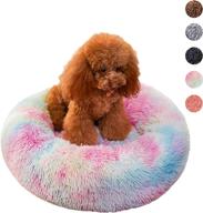 🐾 ddsnty calming dog and cat bed: premium anti-slip anti-anxiety donut fluffy bed for large, medium, and small dogs and cats logo