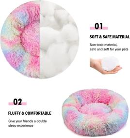 img 3 attached to 🐾 DDSNTY Calming Dog and Cat Bed: Premium Anti-Slip Anti-Anxiety Donut Fluffy Bed for Large, Medium, and Small Dogs and Cats