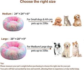 img 1 attached to 🐾 DDSNTY Calming Dog and Cat Bed: Premium Anti-Slip Anti-Anxiety Donut Fluffy Bed for Large, Medium, and Small Dogs and Cats