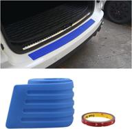 vargtr rear bumper guard protector - universal blue rubber scratch-resistant trunk door entry guards trim cover for suvs/cars - trunk accessories guard rubber protection strip for most vehicles logo