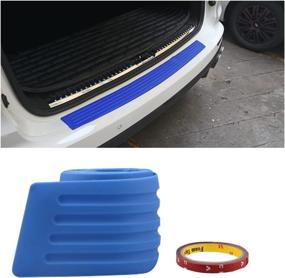 img 4 attached to VARGTR Rear Bumper Guard Protector - Universal Blue Rubber Scratch-Resistant Trunk Door Entry Guards Trim Cover for SUVs/Cars - Trunk Accessories Guard Rubber Protection Strip for Most Vehicles