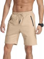men's drawstring beach shorts with elastic waist, zipper pockets, and comfortable casual fit - ideal for summer logo