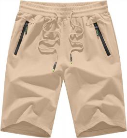 img 3 attached to Men'S Drawstring Beach Shorts With Elastic Waist, Zipper Pockets, And Comfortable Casual Fit - Ideal For Summer