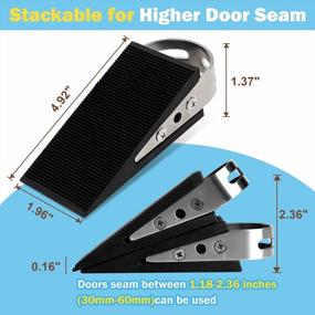 img 1 attached to 2 Pack Heavy Duty Rubber Door Stoppers With Holder - Soft Touch & Stackable Wedge For High Door Gaps - Protect Your Floor - Perfect For Home, Office & Classroom Use