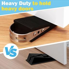 img 2 attached to 2 Pack Heavy Duty Rubber Door Stoppers With Holder - Soft Touch & Stackable Wedge For High Door Gaps - Protect Your Floor - Perfect For Home, Office & Classroom Use