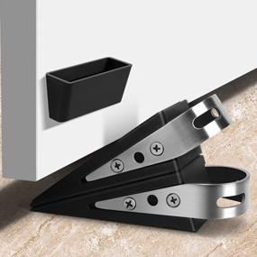 img 4 attached to 2 Pack Heavy Duty Rubber Door Stoppers With Holder - Soft Touch & Stackable Wedge For High Door Gaps - Protect Your Floor - Perfect For Home, Office & Classroom Use