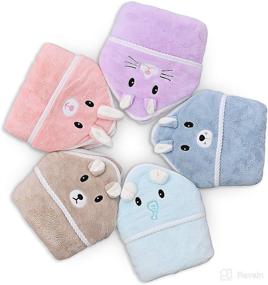 img 2 attached to Jay & Ava Plush Coral Fleece Hooded Baby Towel - Super Soft, Highly Absorbent Bath Towel with Cute 3D Animal Design for Baby, Infant, Toddler, Boys and Girls, 33&#34; x 33&#34; (Brown Bear)