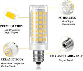 img 3 attached to Набор из 6 диммируемых светодиодных ламп дневного света белого цвета 6000K E12, эквивалент 550 лм, 60 Вт для светильников-канделябров - Лампа SumVibe E12 6 Вт