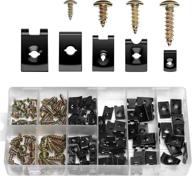 🔩 kcrtek 170pcs automotive screws and clips assortment kit - 9 size u clips with screws for dash, door panel, and interior - sae compatible логотип