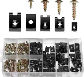 img 4 attached to 🔩 KCRTEK 170Pcs Automotive Screws and Clips Assortment Kit - 9 Size U Clips with Screws for Dash, Door Panel, and Interior - SAE Compatible