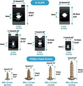 img 3 attached to 🔩 KCRTEK 170Pcs Automotive Screws and Clips Assortment Kit - 9 Size U Clips with Screws for Dash, Door Panel, and Interior - SAE Compatible