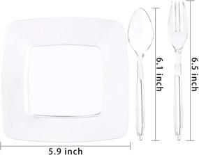 img 3 attached to 25Pieces Disposable Plates 25 Appetizer Forks 25Pieces