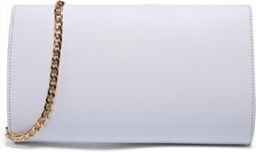 img 2 attached to GESU Womens Faux Leather Envelope Clutch Bag - Evening Handbag, Shoulder Bag & Wristlet Dress Purse (Large)