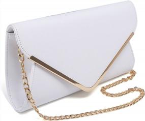 img 3 attached to GESU Womens Faux Leather Envelope Clutch Bag - Evening Handbag, Shoulder Bag & Wristlet Dress Purse (Large)