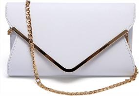 img 4 attached to GESU Womens Faux Leather Envelope Clutch Bag - Evening Handbag, Shoulder Bag & Wristlet Dress Purse (Large)