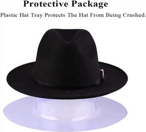 img 2 attached to Стильная двухцветная фетровая шляпа Fedora для женщин - джазовая панама с широкими полями от Anycosy